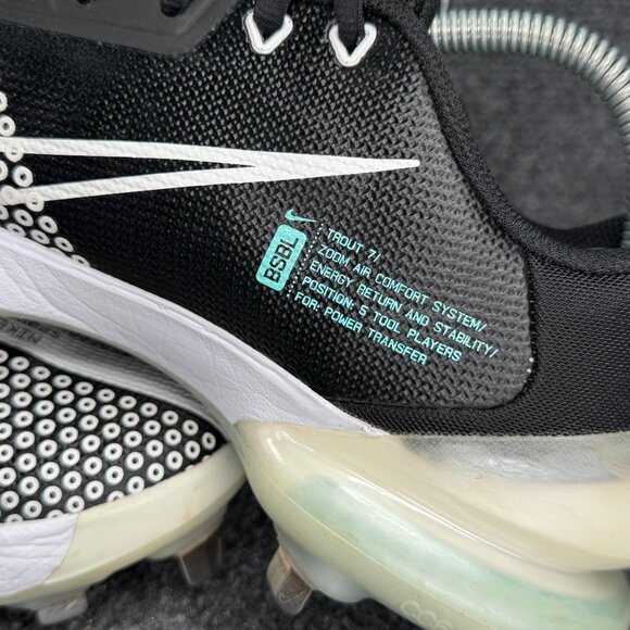 Nike Force Zoom Trout 7 Pro Baseball Cleats Men's Size 8.5 Black White Athletic - Picture 9 of 13